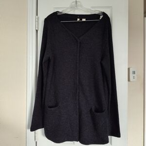 MOTH Anthropologie Sweater Gray Anouk Wool/Cotton Cardigan